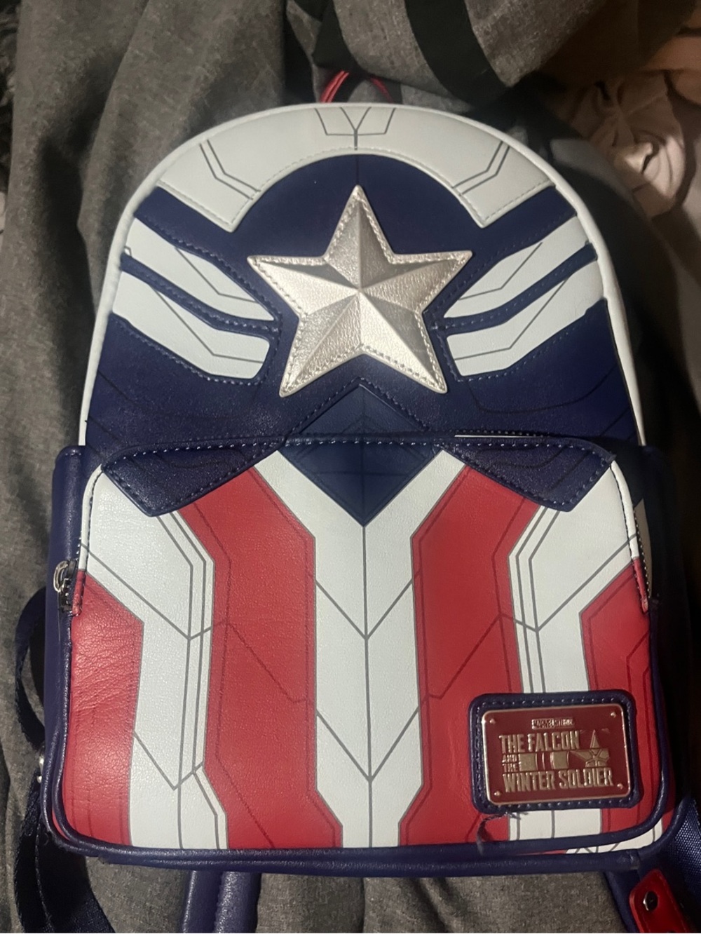 Loungefly falcon and winter soldier Red, White & Blue Shield Mini Backpack
